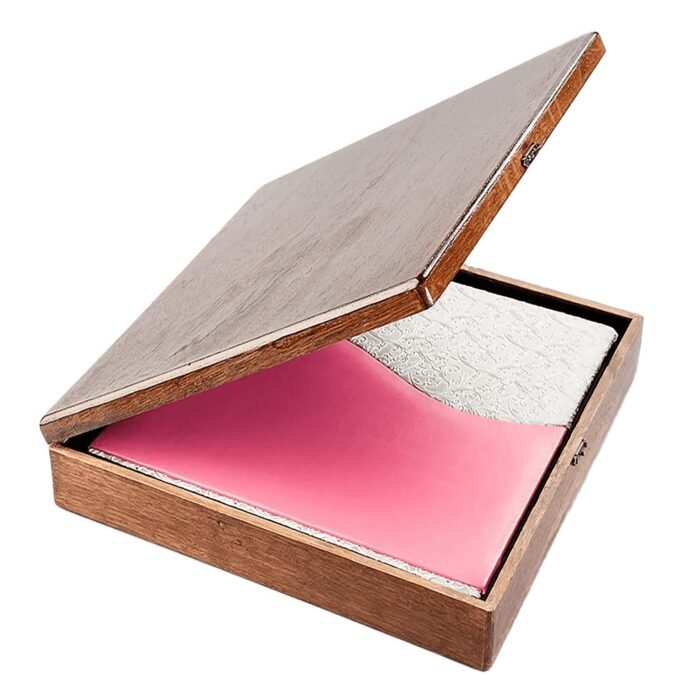Álbum digital S-Line rosa en caja de madera con tapa