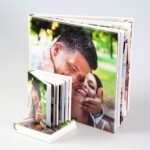 Juego de álbumes de boda para los novios, los padrinos y los padres, portada full foto layflat