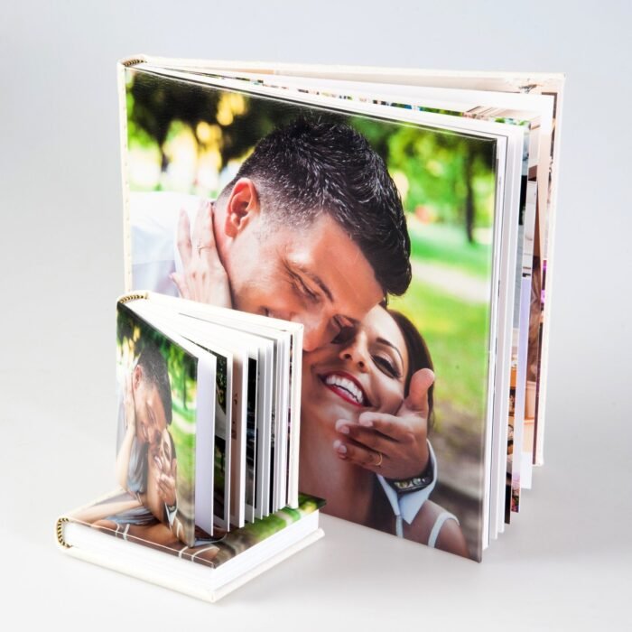 Juego de álbumes de boda para los novios, los padrinos y los padres, portada full foto layflat