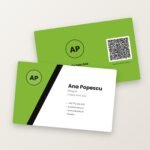 Tarjetas de visita personalizadas a doble cara, con código QR vCard en el reverso: plantilla Diagonales